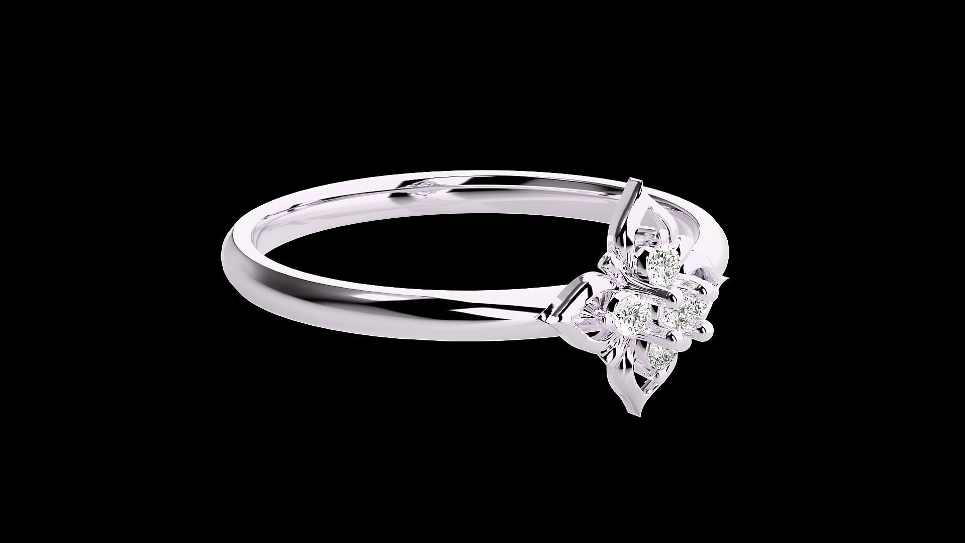 Flower Ultra light wt minimalist Women Ring 3dm stl renders 3D print model_16