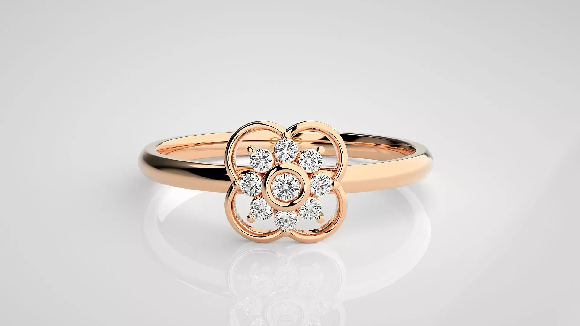 Flower Ultra light wt minimalist Women Ring 3dm stl renders 3D print model