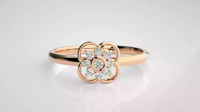 Flower Ultra light wt minimalist Women Ring 3dm stl renders