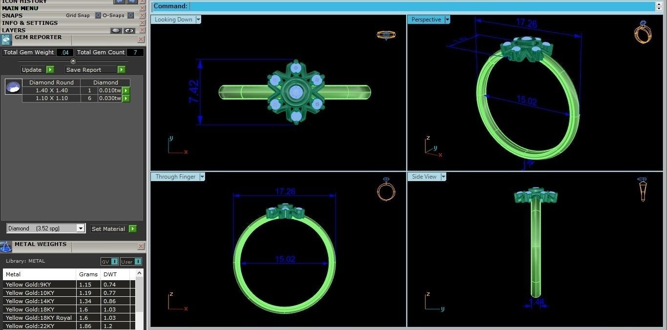 Flower Ultra light wt minimalist Women Ring 3dm stl renders 3D print model_4