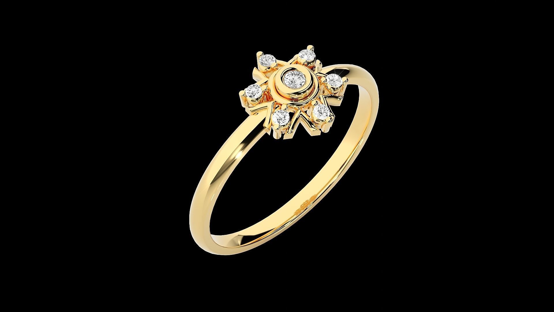 Flower Ultra light wt minimalist Women Ring 3dm stl renders 3D print model_26