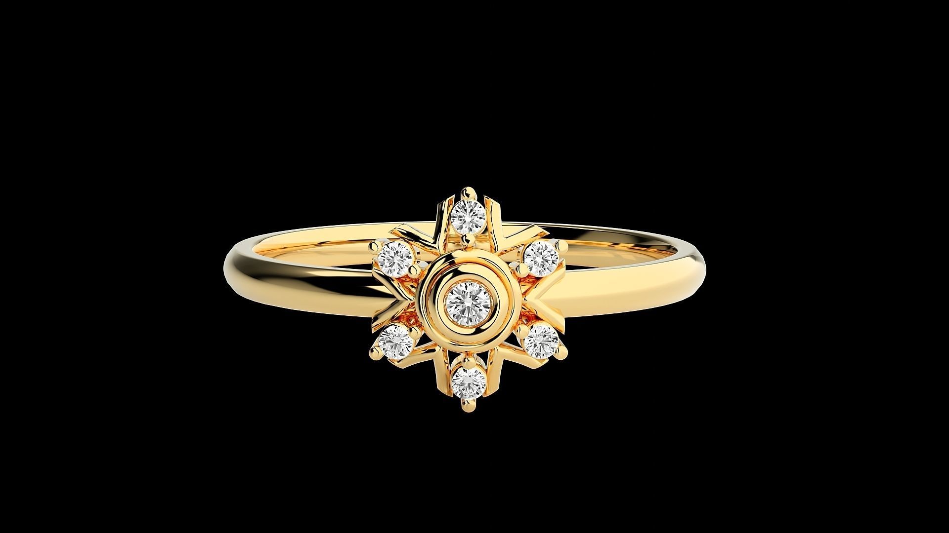 Flower Ultra light wt minimalist Women Ring 3dm stl renders 3D print model_22