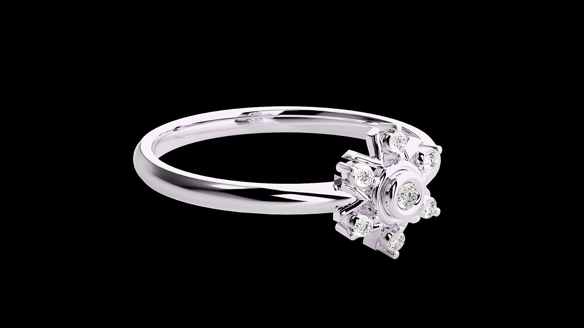 Flower Ultra light wt minimalist Women Ring 3dm stl renders 3D print model_16