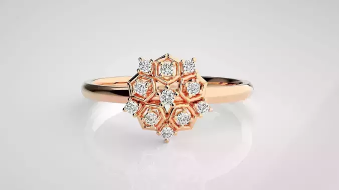 Flower Ultra light wt minimalist Women Ring 3dm stl renders 3D print model