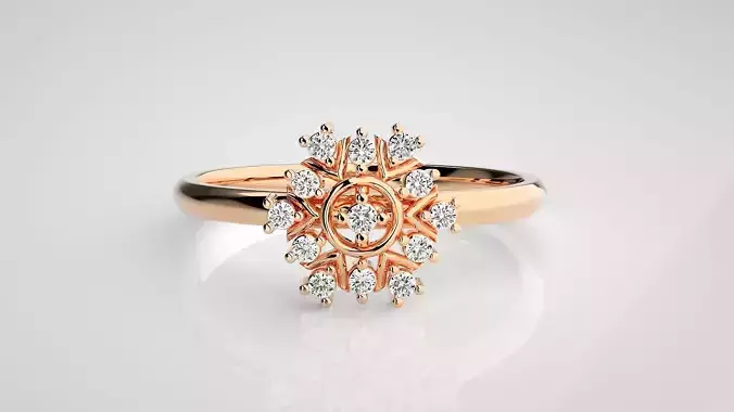 Flower Ultra light wt minimalist Women Ring 3dm stl renders 3D print model