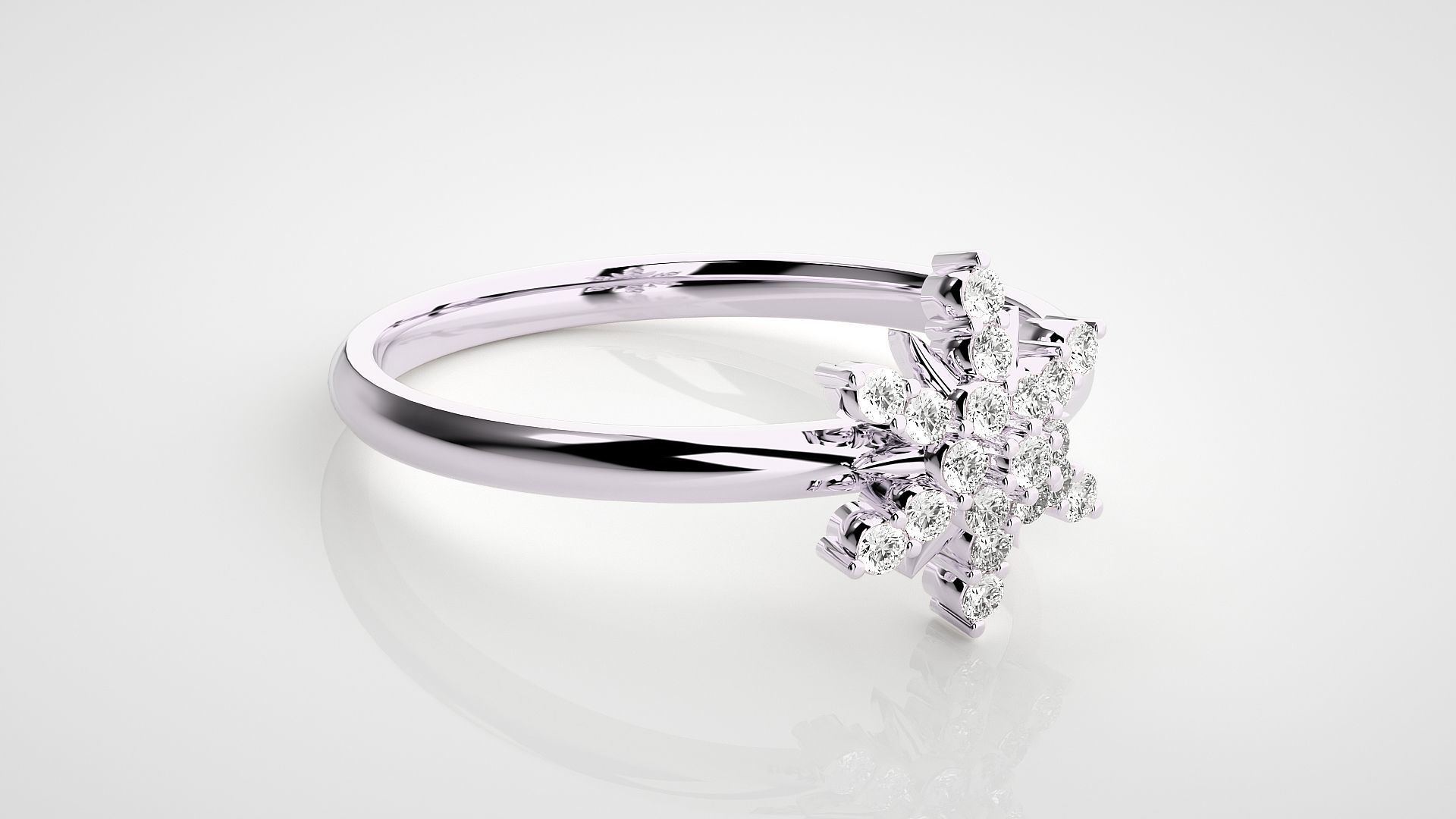 Flower Ultra light wt minimalist Women Ring 3dm stl renders 3D print model_11
