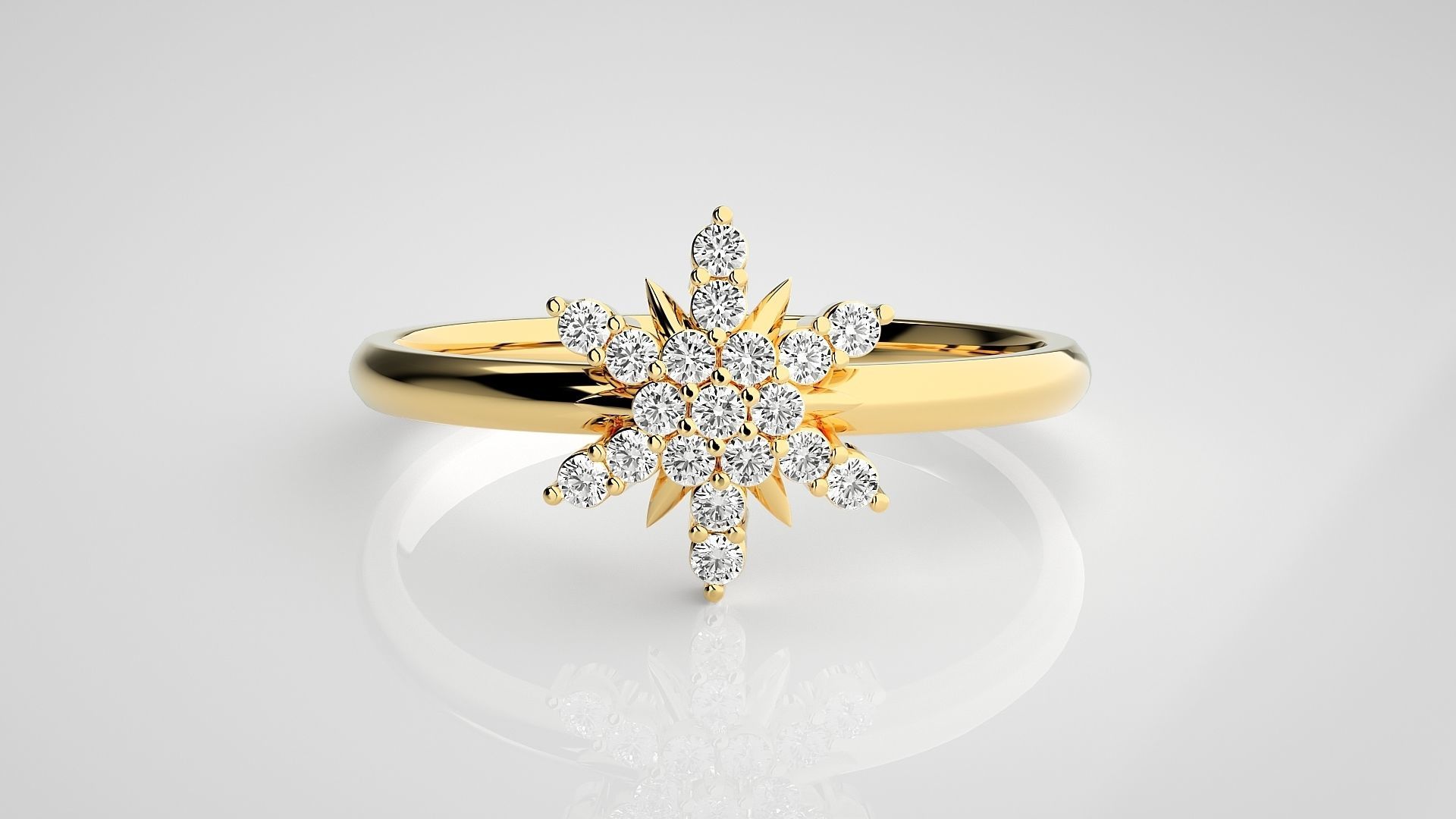 Flower Ultra light wt minimalist Women Ring 3dm stl renders 3D print model_19