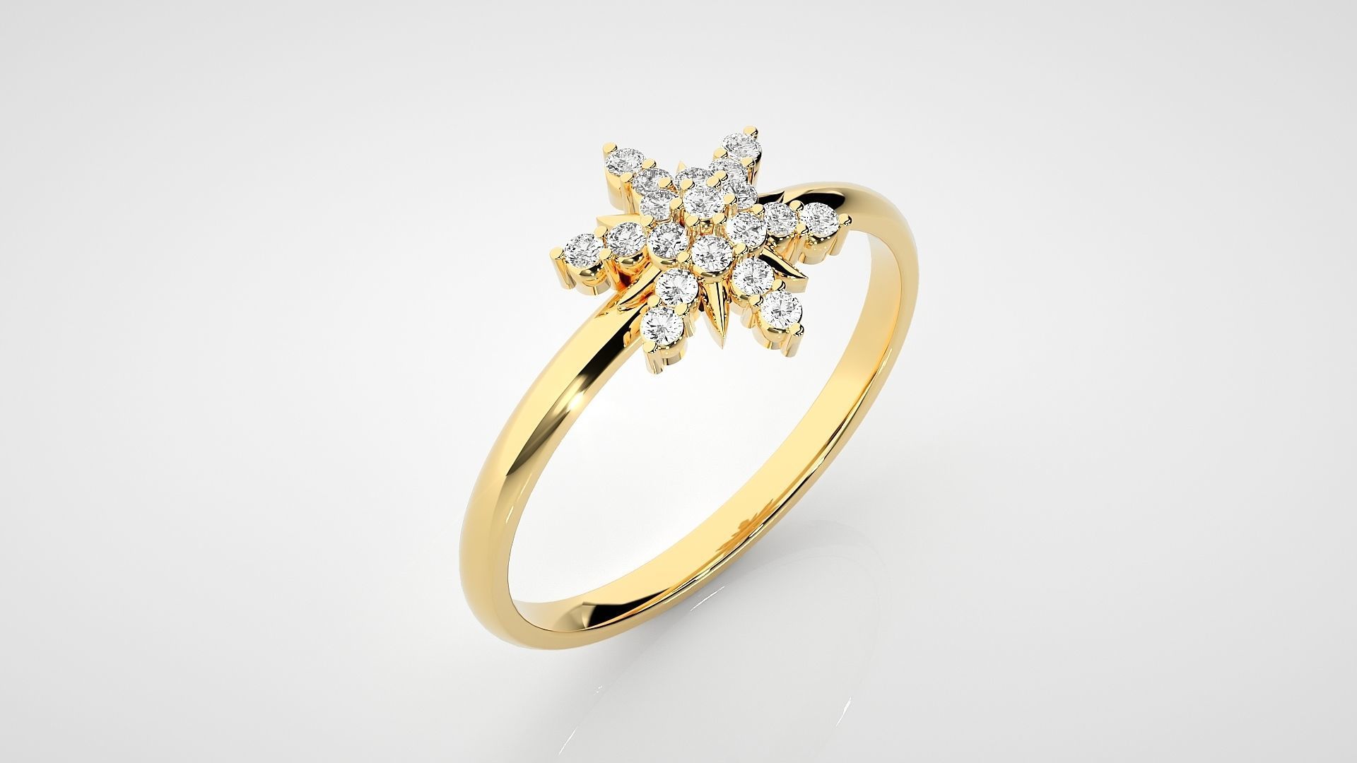 Flower Ultra light wt minimalist Women Ring 3dm stl renders 3D print model_21
