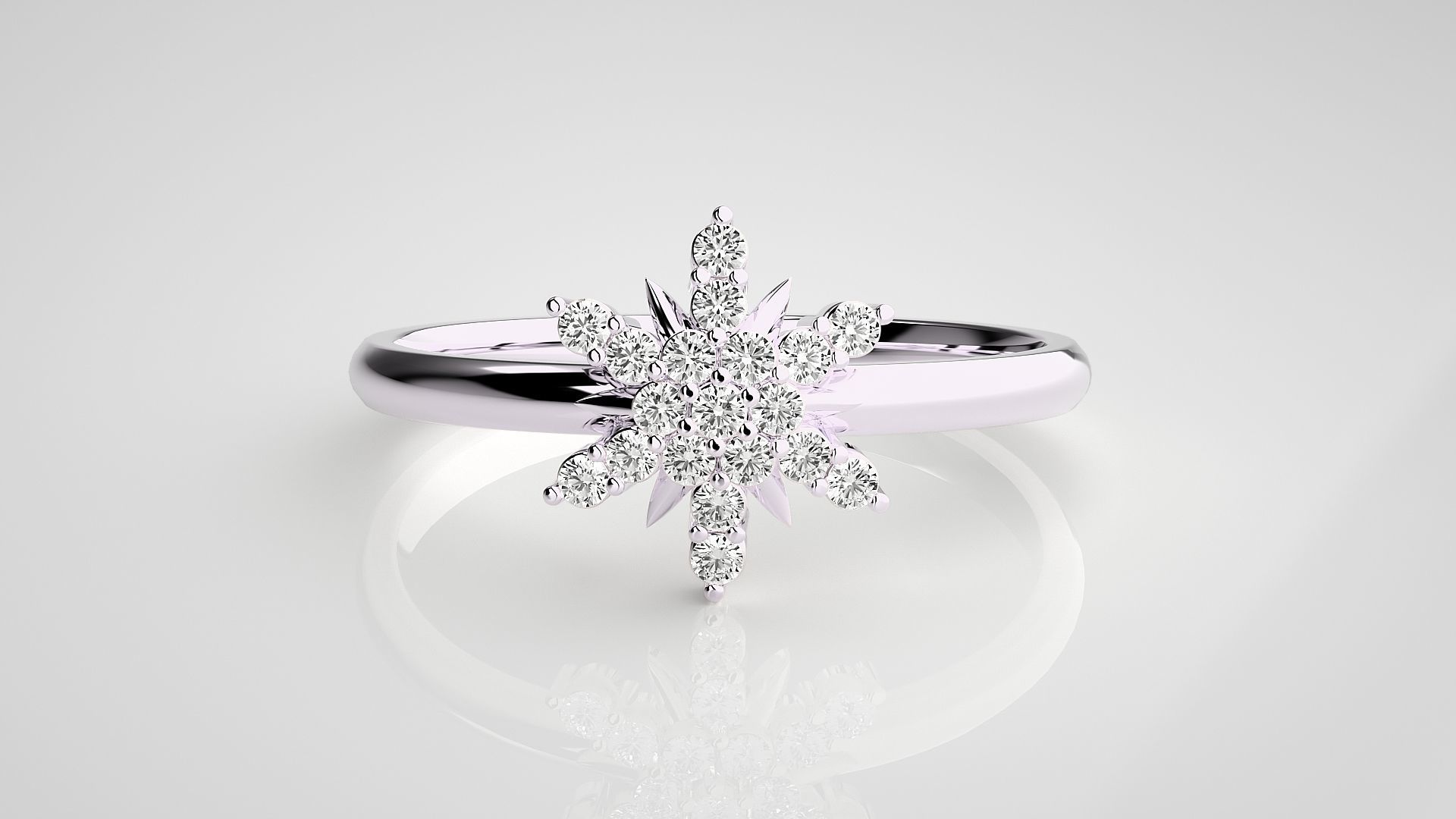 Flower Ultra light wt minimalist Women Ring 3dm stl renders 3D print model_10