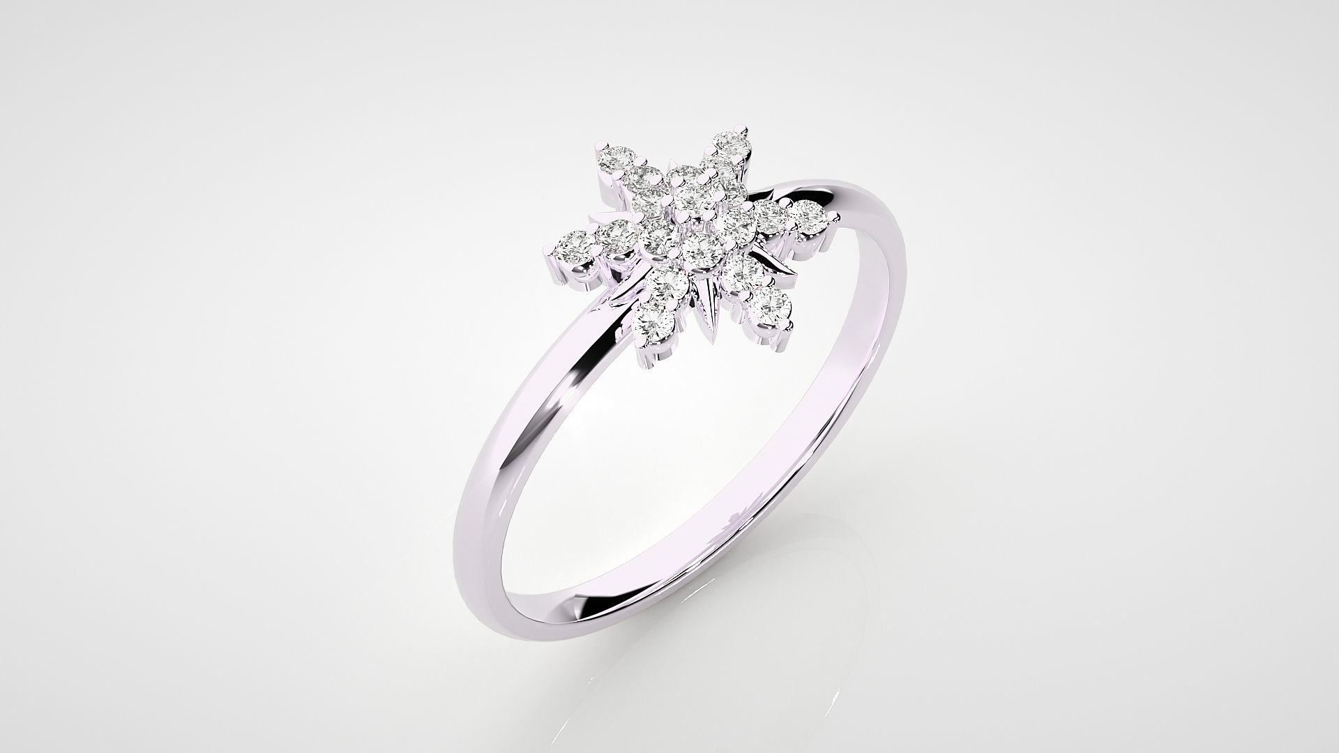 Flower Ultra light wt minimalist Women Ring 3dm stl renders 3D print model_12