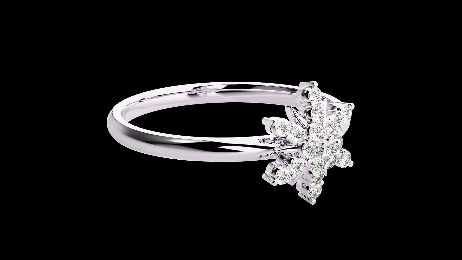Flower Ultra light wt minimalist Women Ring 3dm stl renders 3D print model_16