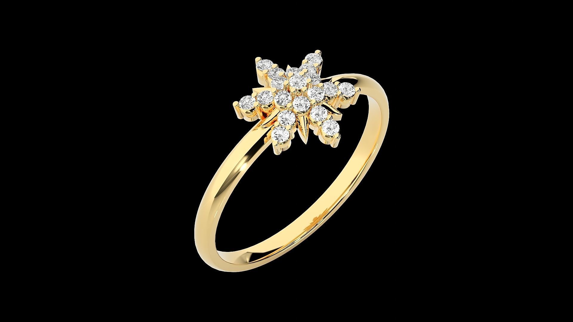Flower Ultra light wt minimalist Women Ring 3dm stl renders 3D print model_26