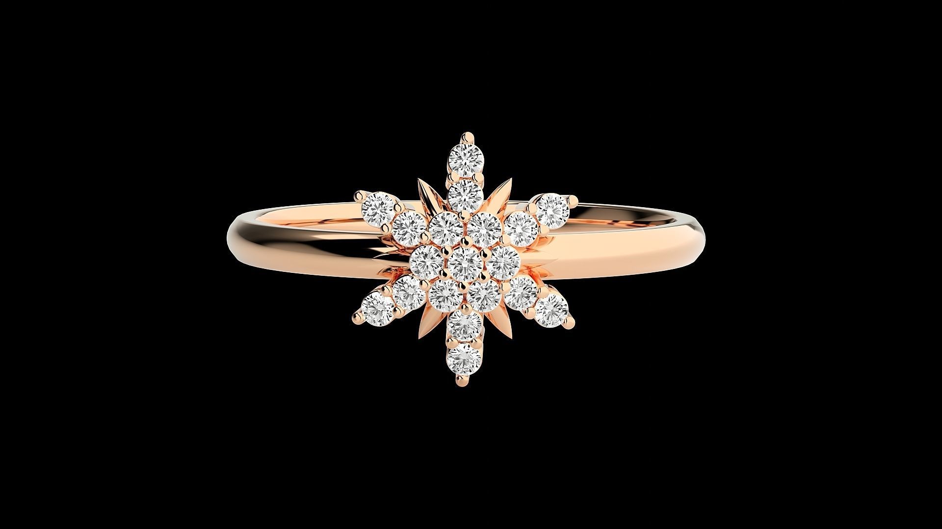 Flower Ultra light wt minimalist Women Ring 3dm stl renders 3D print model_4