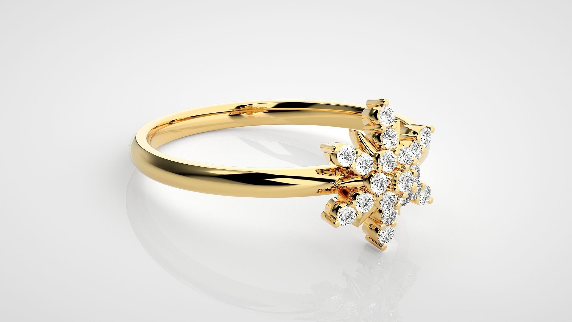 Flower Ultra light wt minimalist Women Ring 3dm stl renders 3D print model_20