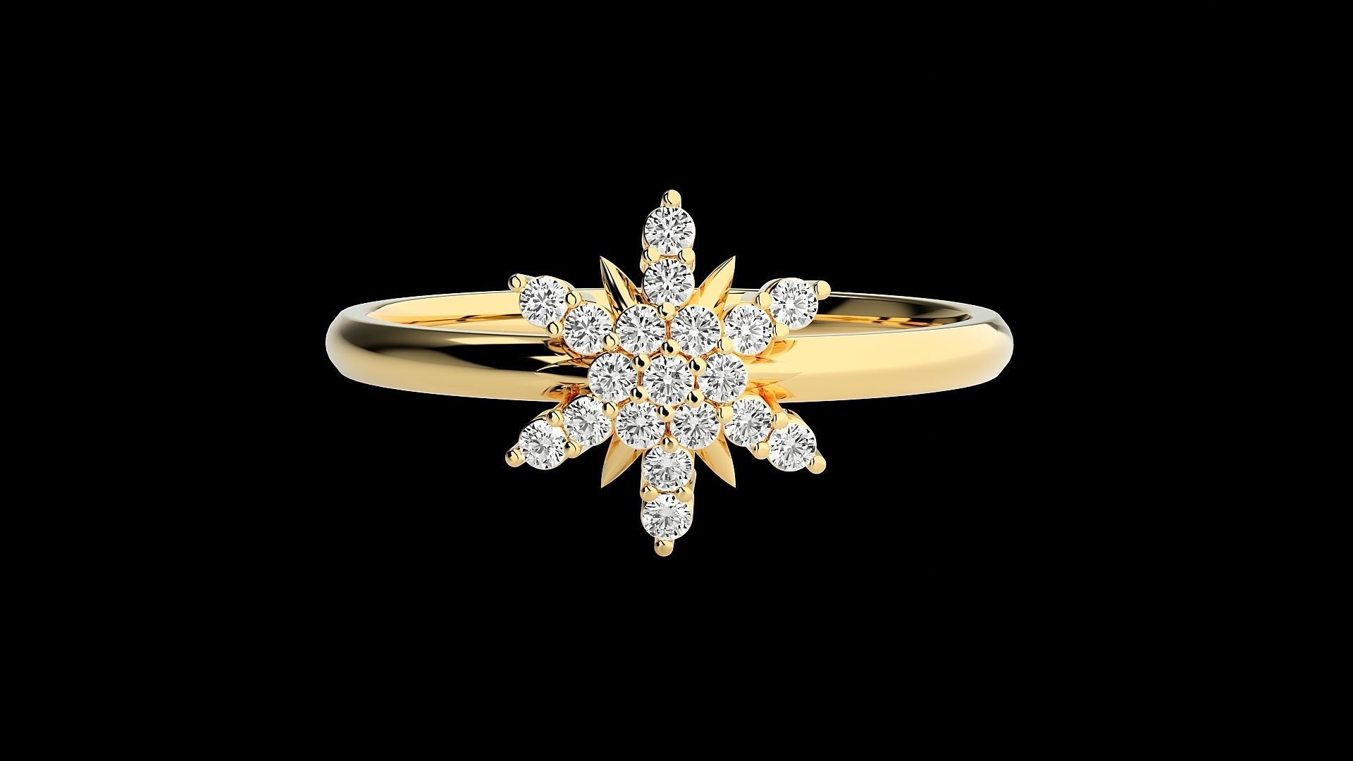 Flower Ultra light wt minimalist Women Ring 3dm stl renders 3D print model_22