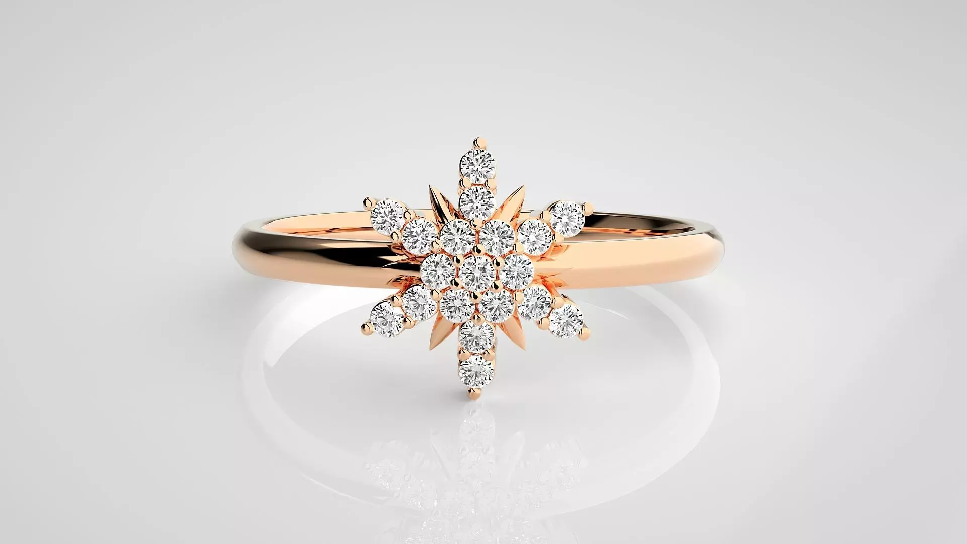 Flower Ultra light wt minimalist Women Ring 3dm stl renders 3D print model_0