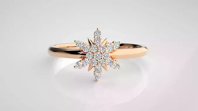 Flower Ultra light wt minimalist Women Ring 3dm stl renders 3D print model