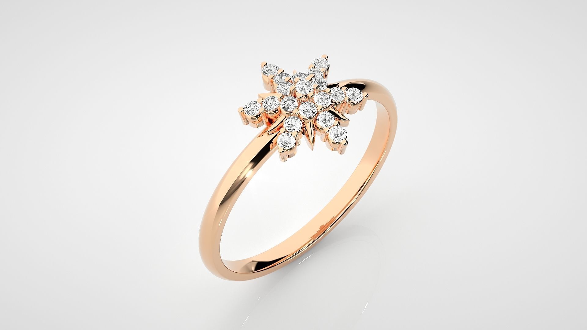 Flower Ultra light wt minimalist Women Ring 3dm stl renders 3D print model_2