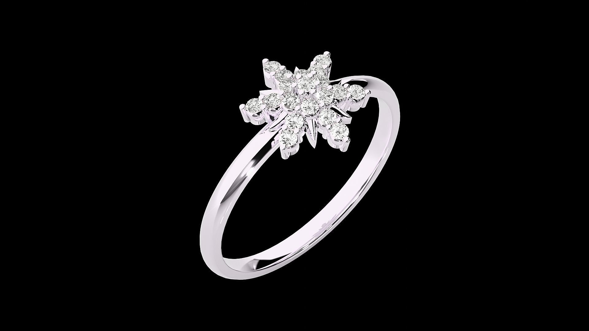 Flower Ultra light wt minimalist Women Ring 3dm stl renders 3D print model_17