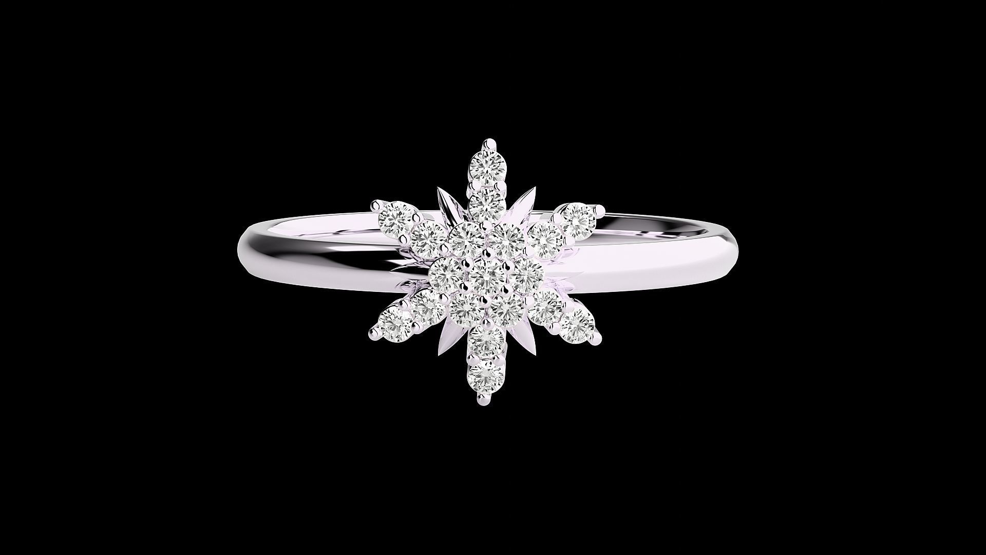 Flower Ultra light wt minimalist Women Ring 3dm stl renders 3D print model_13