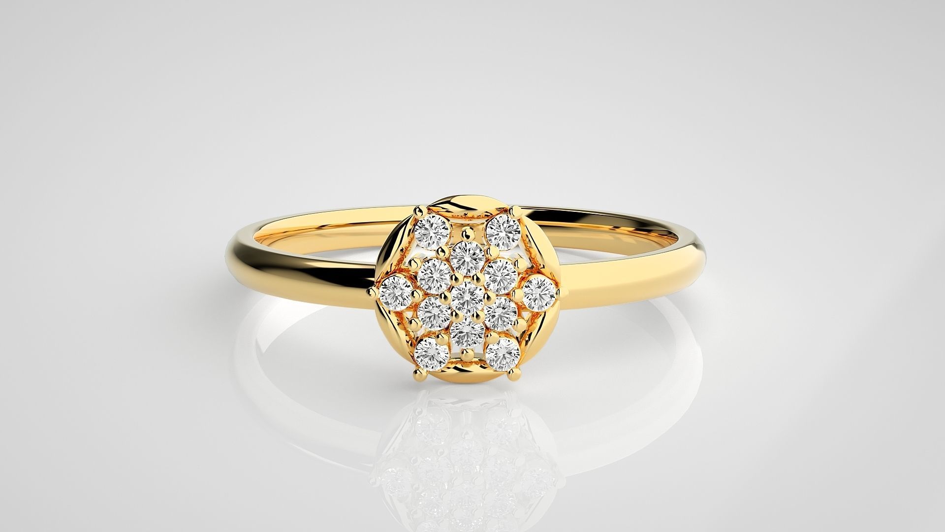 Flower Ultra light wt minimalist Women Ring 3dm stl renders 3D print model_19