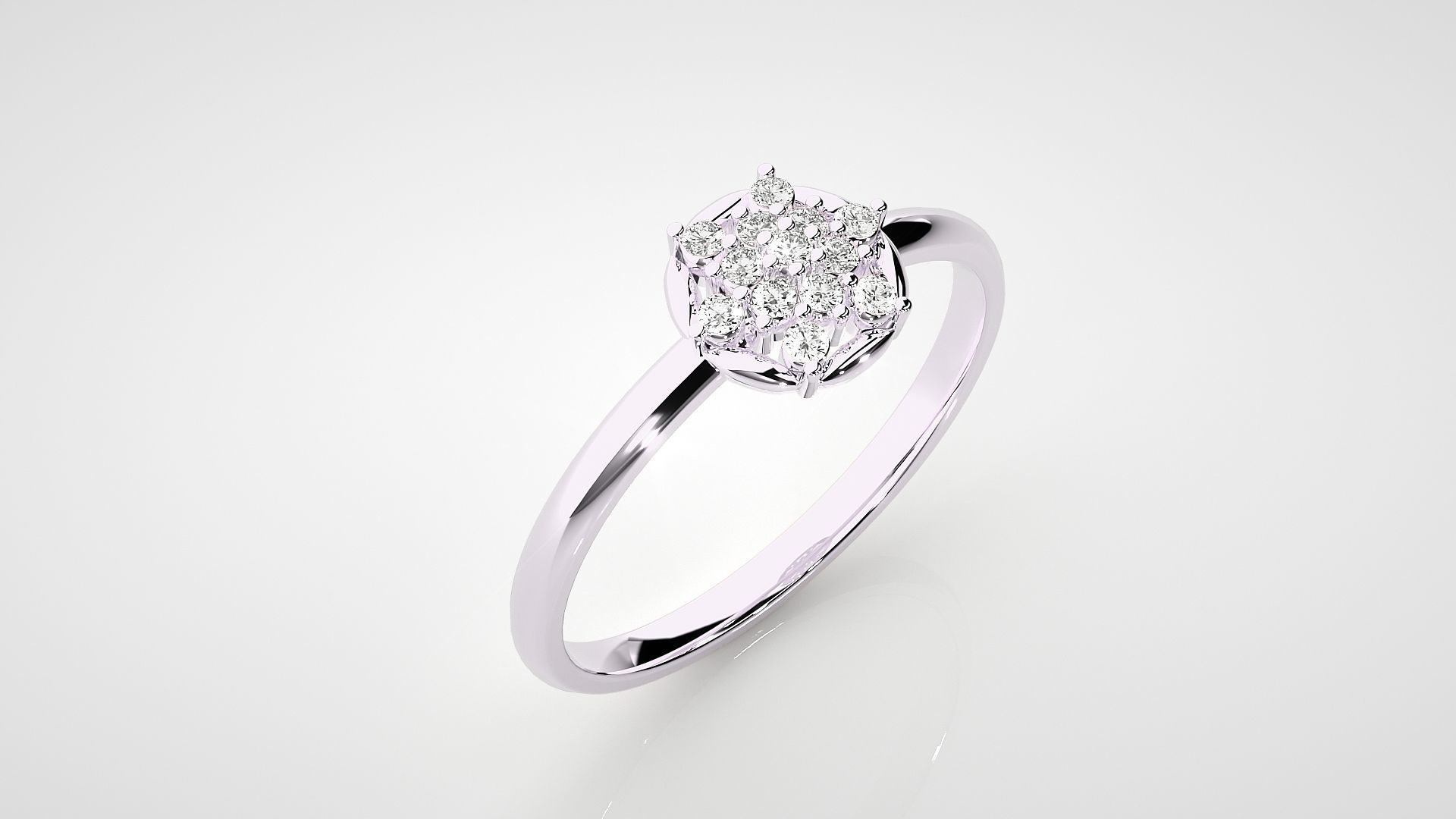 Flower Ultra light wt minimalist Women Ring 3dm stl renders 3D print model_12