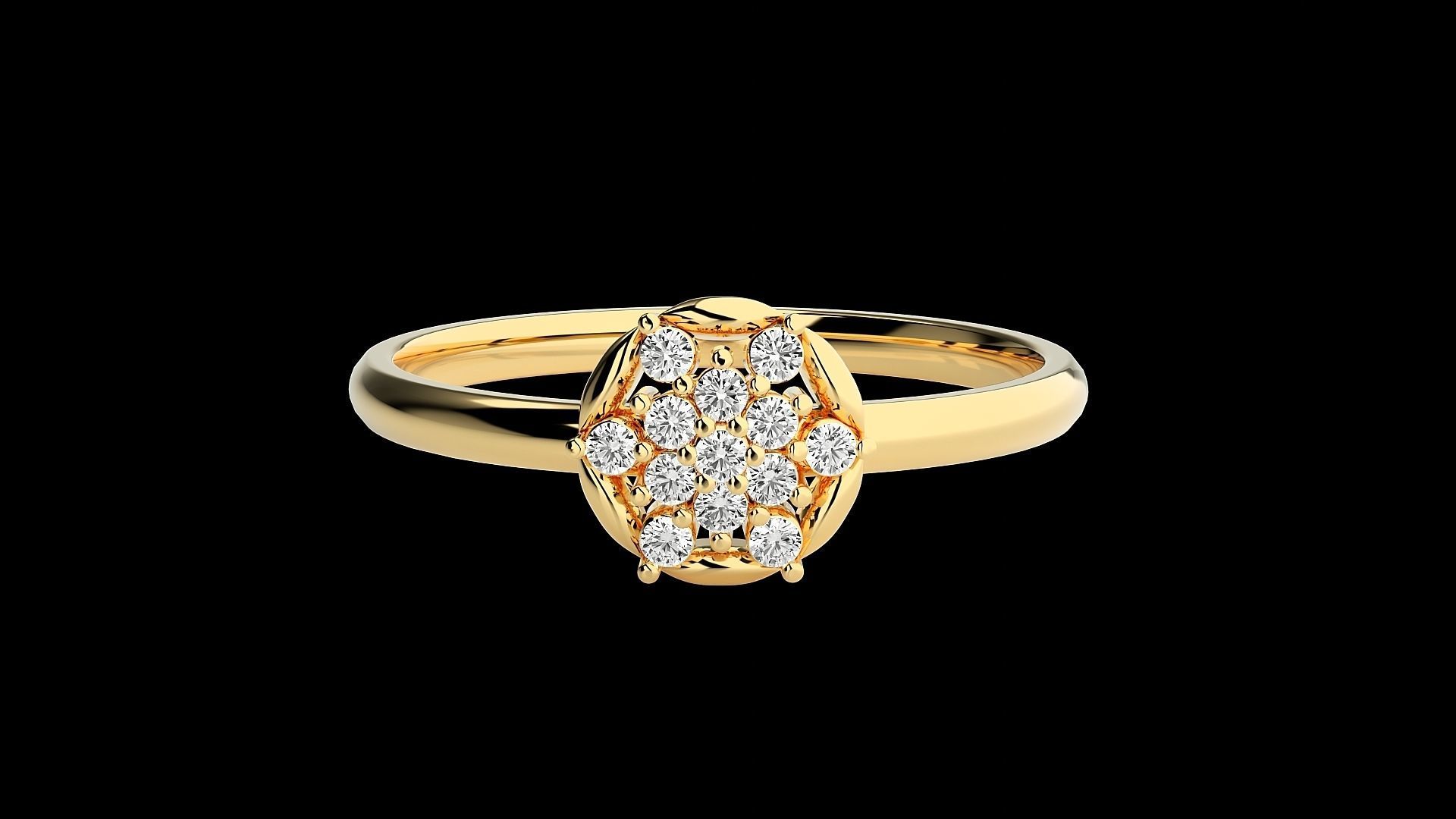 Flower Ultra light wt minimalist Women Ring 3dm stl renders 3D print model_22