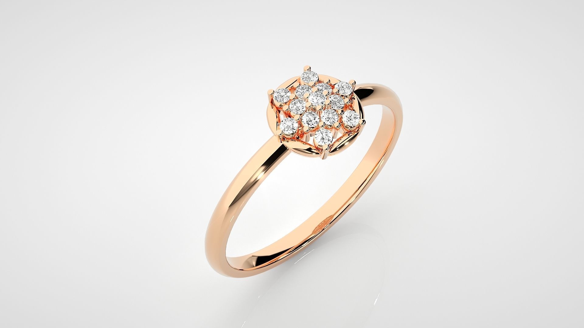 Flower Ultra light wt minimalist Women Ring 3dm stl renders 3D print model_2