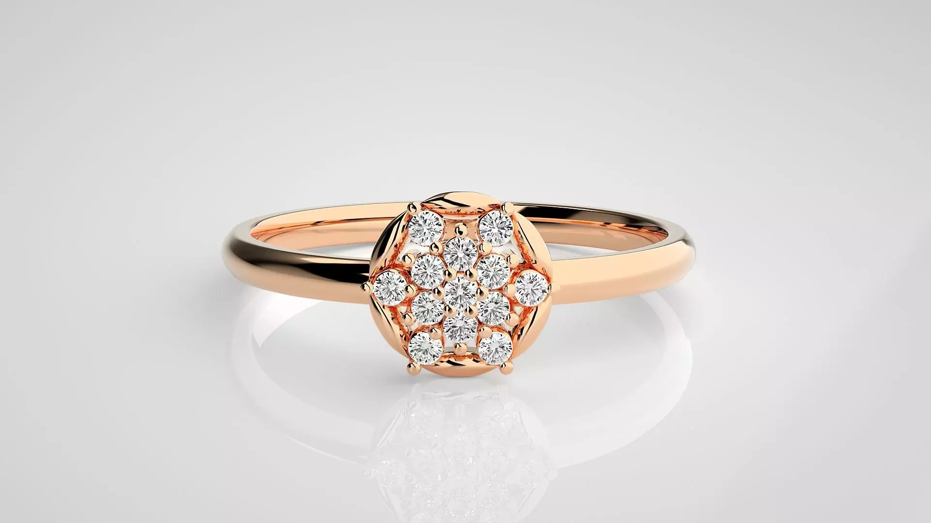 Flower Ultra light wt minimalist Women Ring 3dm stl renders 3D print model_0
