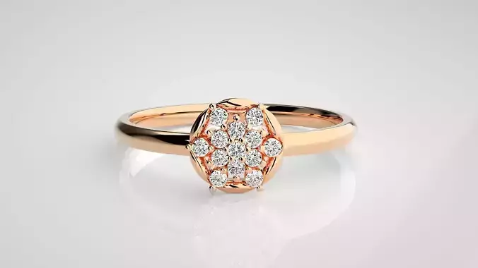 Flower Ultra light wt minimalist Women Ring 3dm stl renders 3D print model