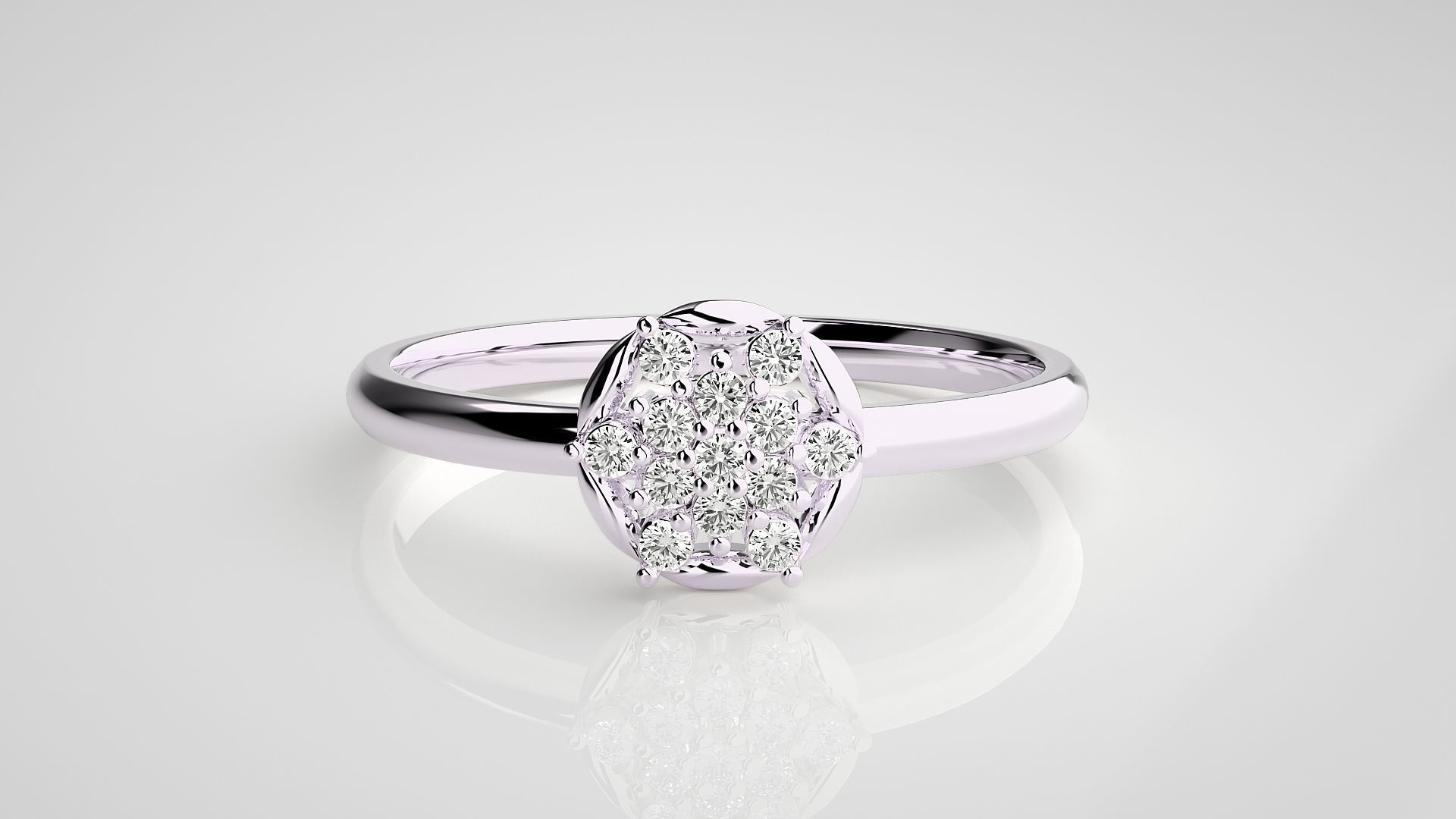 Flower Ultra light wt minimalist Women Ring 3dm stl renders 3D print model_10
