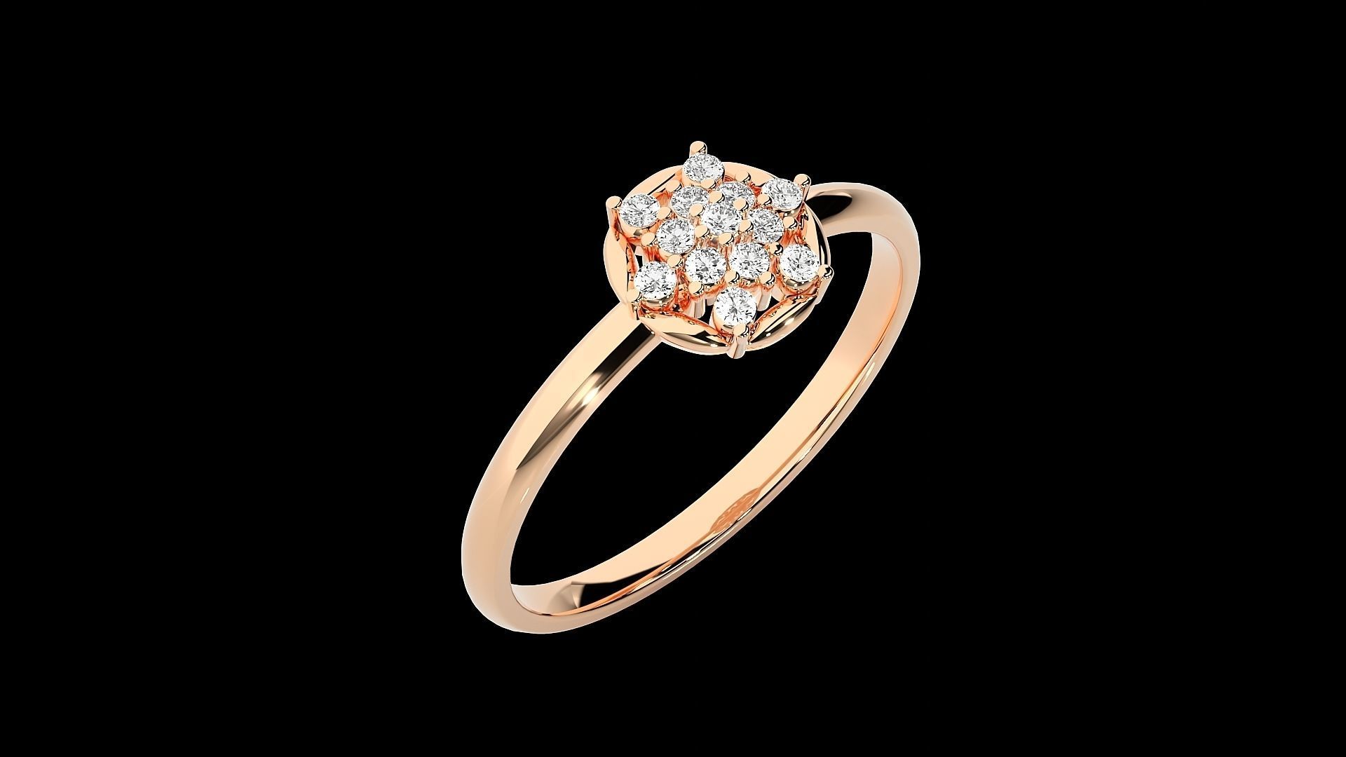 Flower Ultra light wt minimalist Women Ring 3dm stl renders 3D print model_8