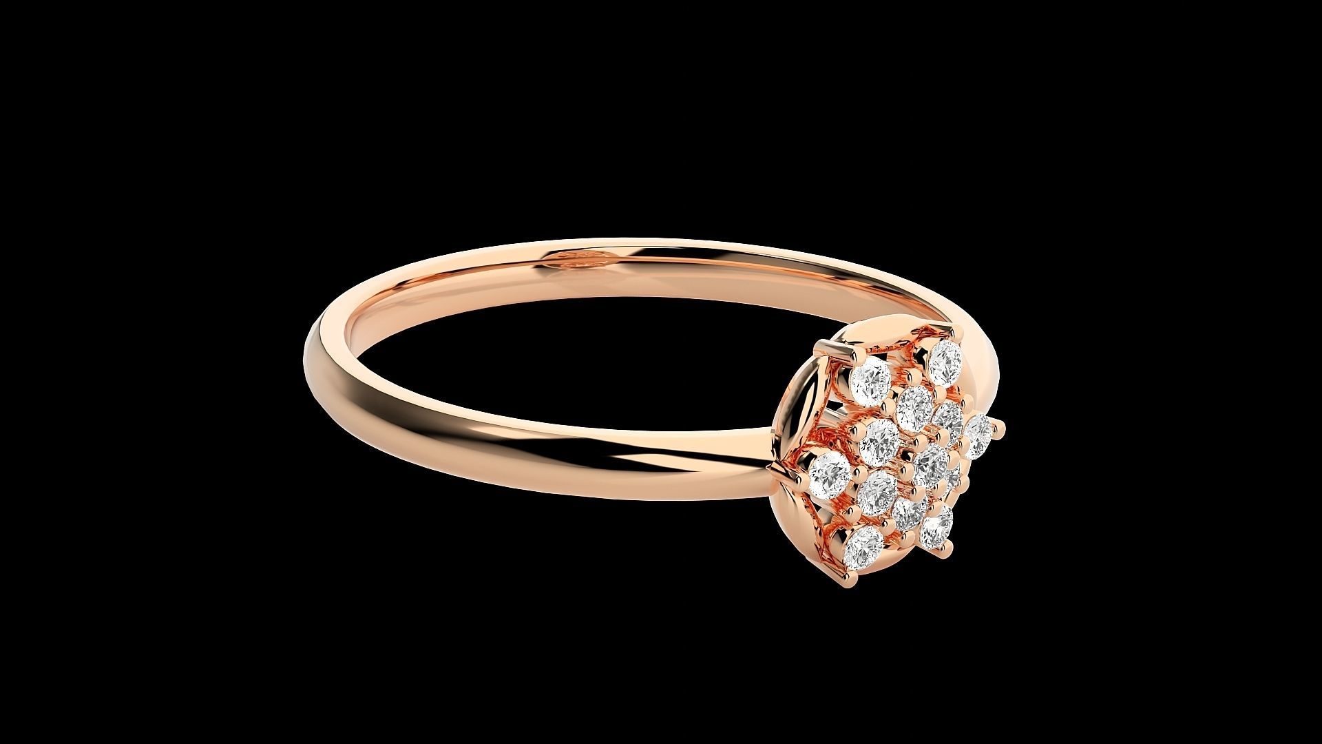 Flower Ultra light wt minimalist Women Ring 3dm stl renders 3D print model_6