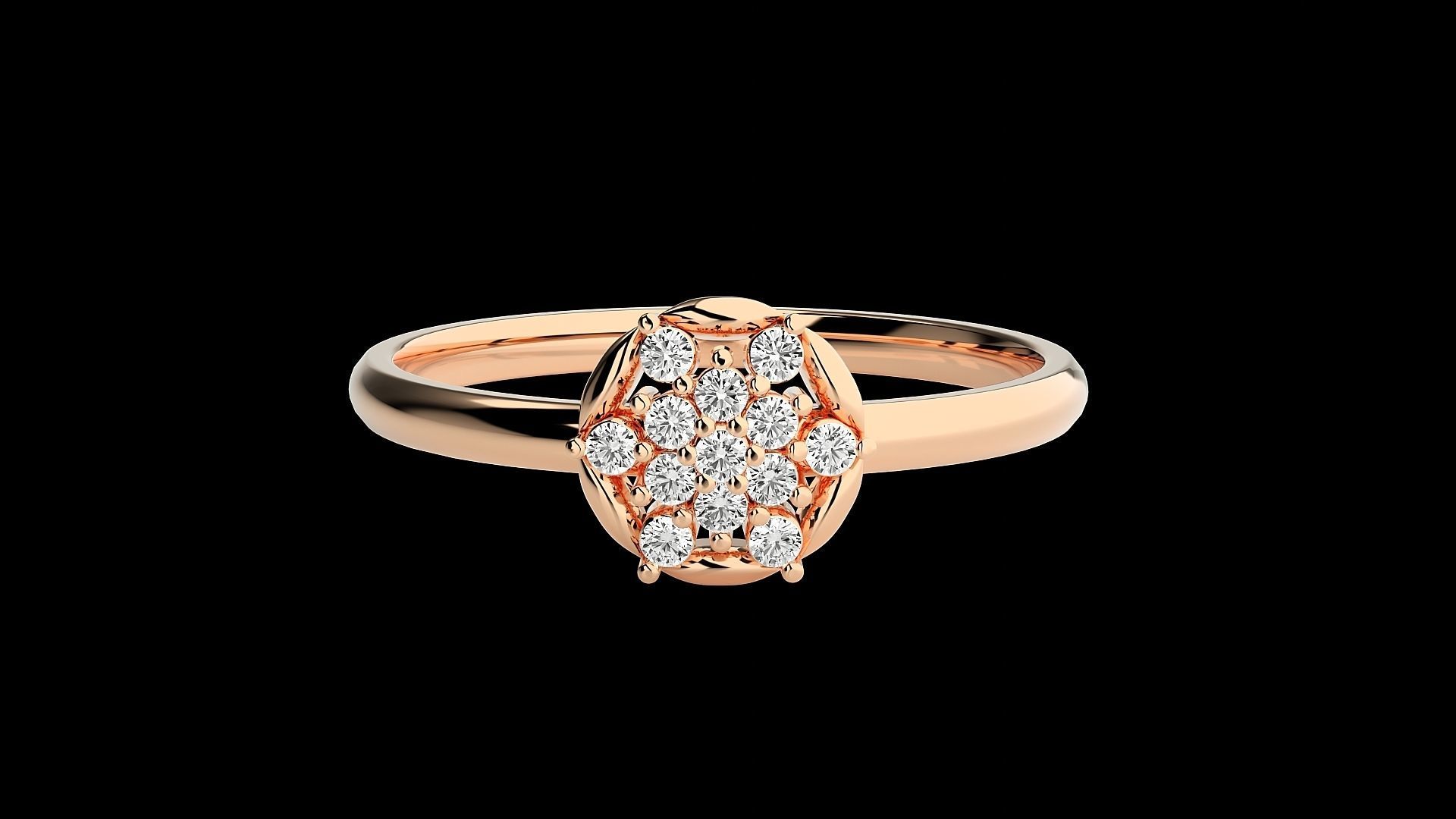 Flower Ultra light wt minimalist Women Ring 3dm stl renders 3D print model_3