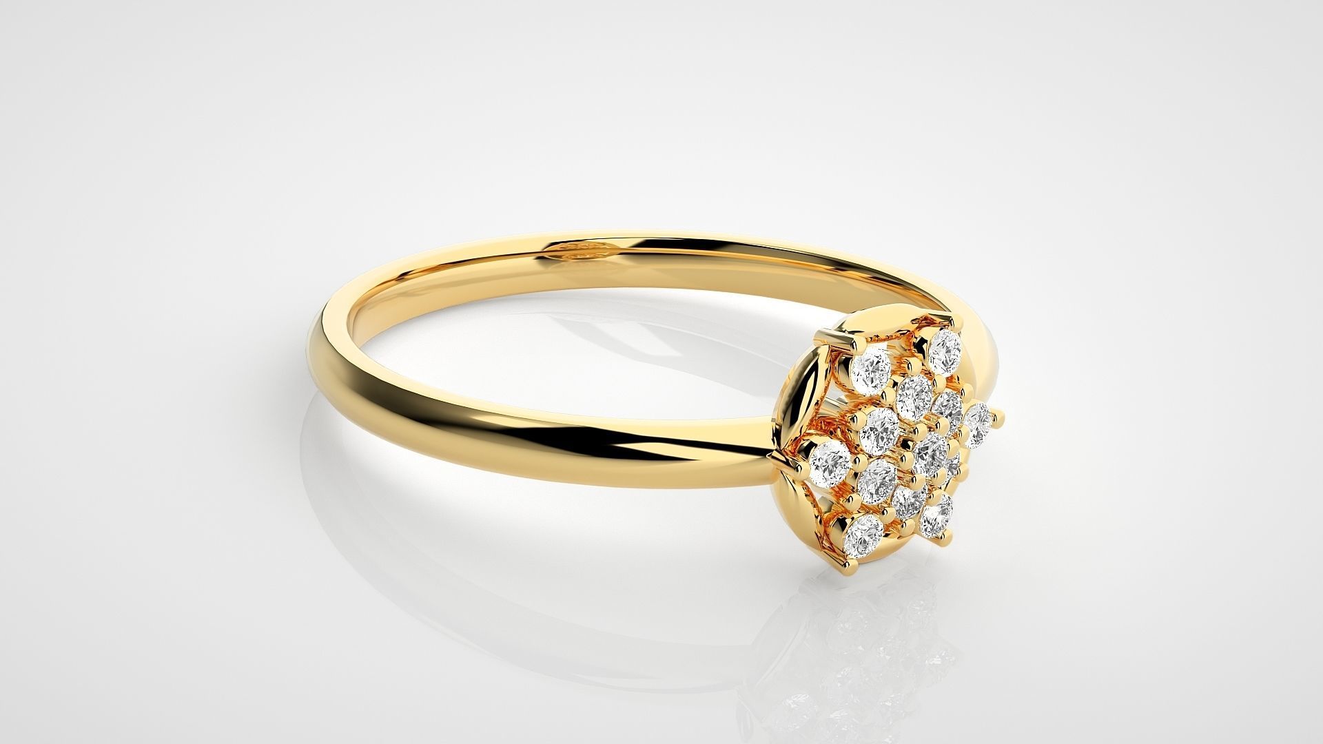 Flower Ultra light wt minimalist Women Ring 3dm stl renders 3D print model_20