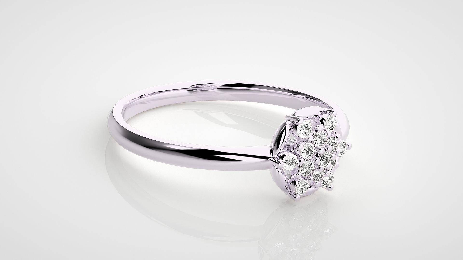 Flower Ultra light wt minimalist Women Ring 3dm stl renders 3D print model_11