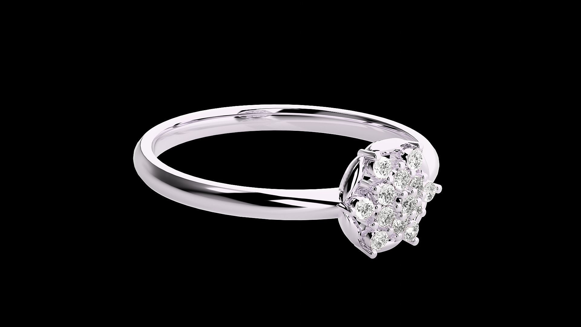 Flower Ultra light wt minimalist Women Ring 3dm stl renders 3D print model_16