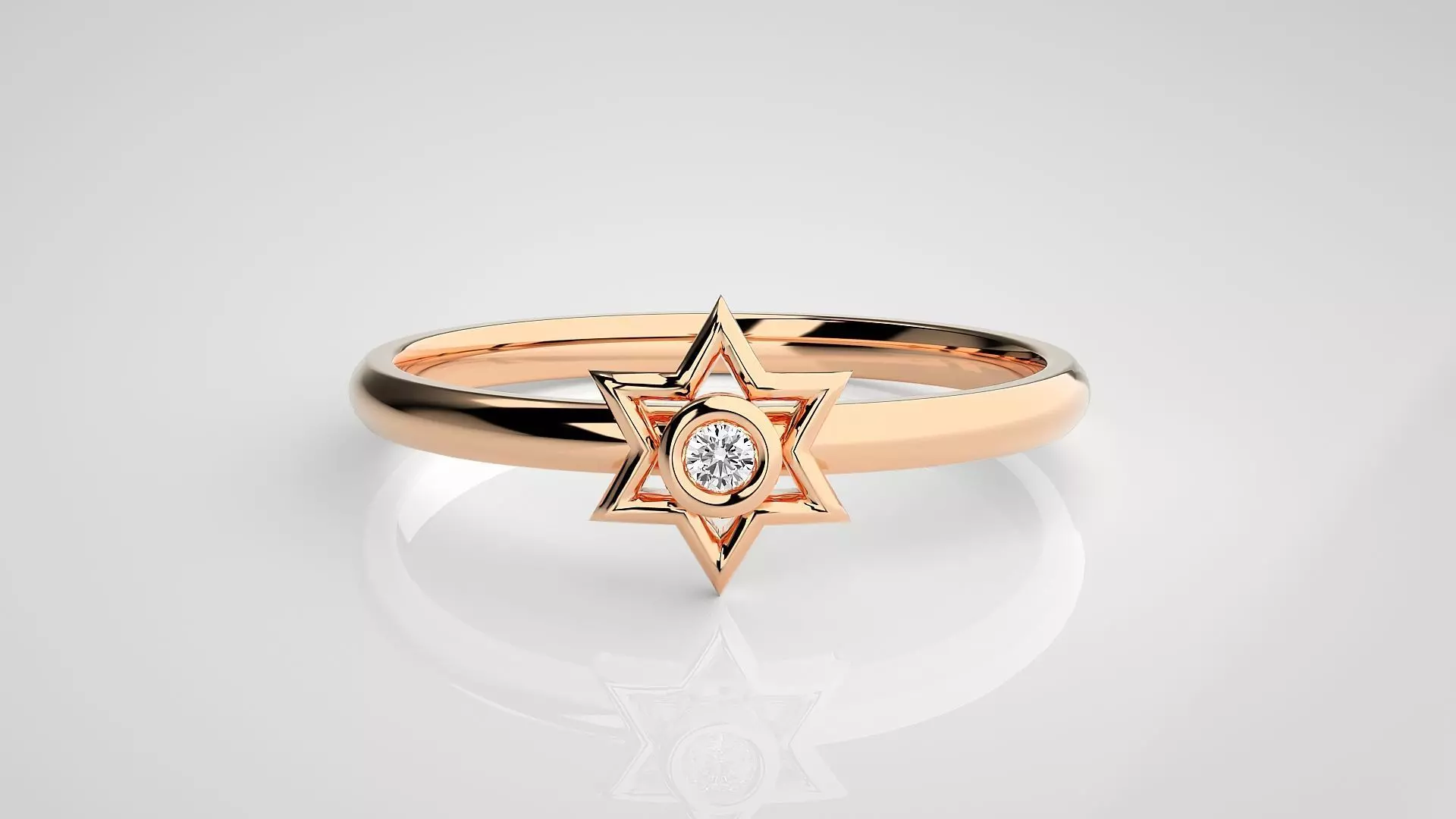 Star Ultra light wt minimalist Women Ring 3dm stl renders 3D print model_0