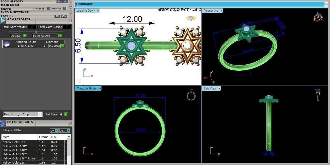 Star Ultra light wt minimalist Women Ring 3dm stl renders 3D print model_4