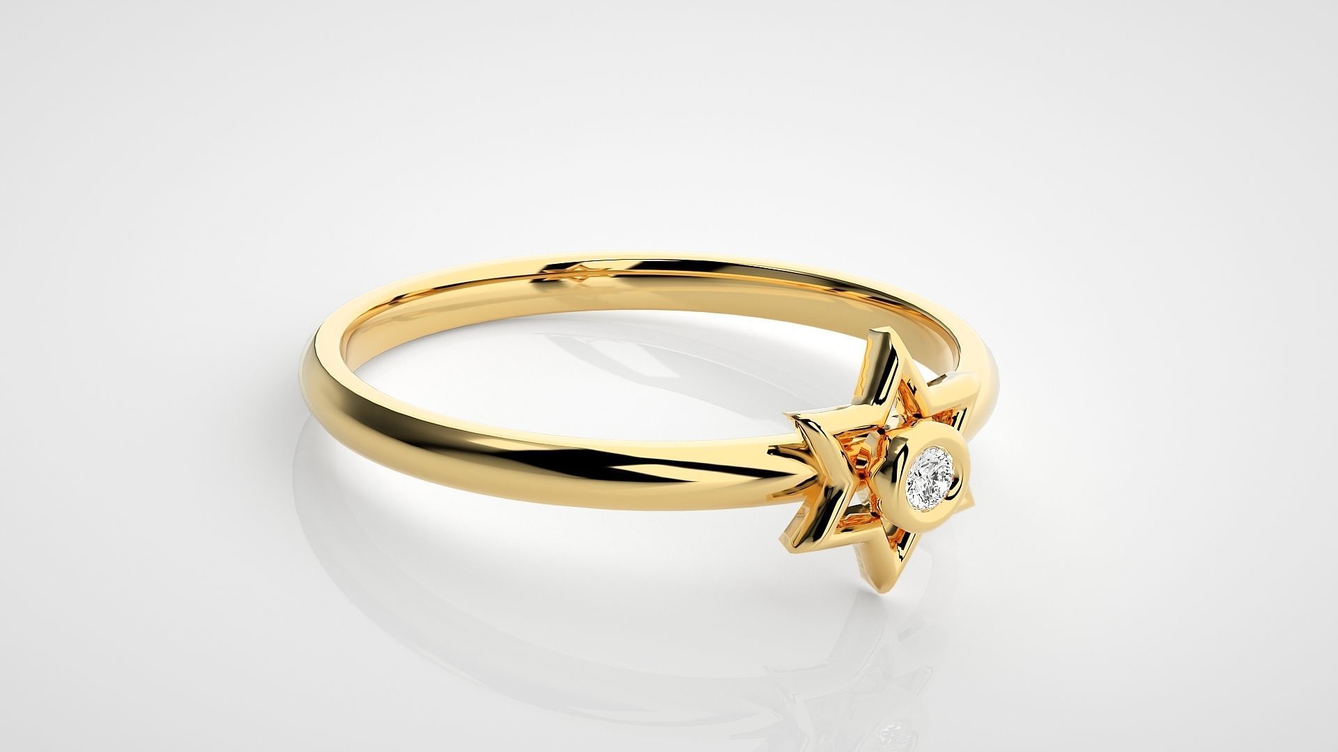 Star Ultra light wt minimalist Women Ring 3dm stl renders 3D print model_20
