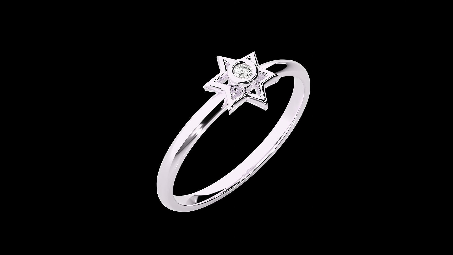 Star Ultra light wt minimalist Women Ring 3dm stl renders 3D print model_17