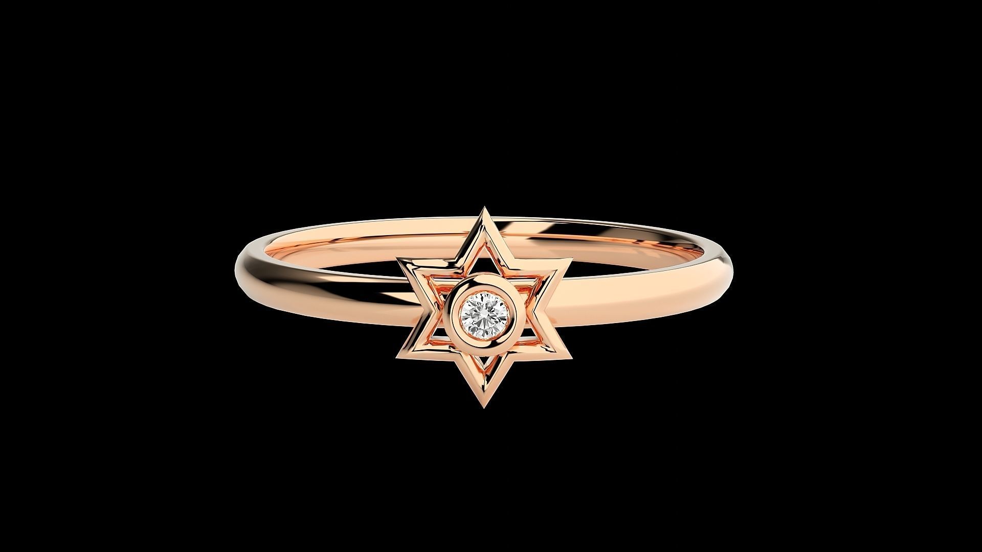Star Ultra light wt minimalist Women Ring 3dm stl renders 3D print model_3