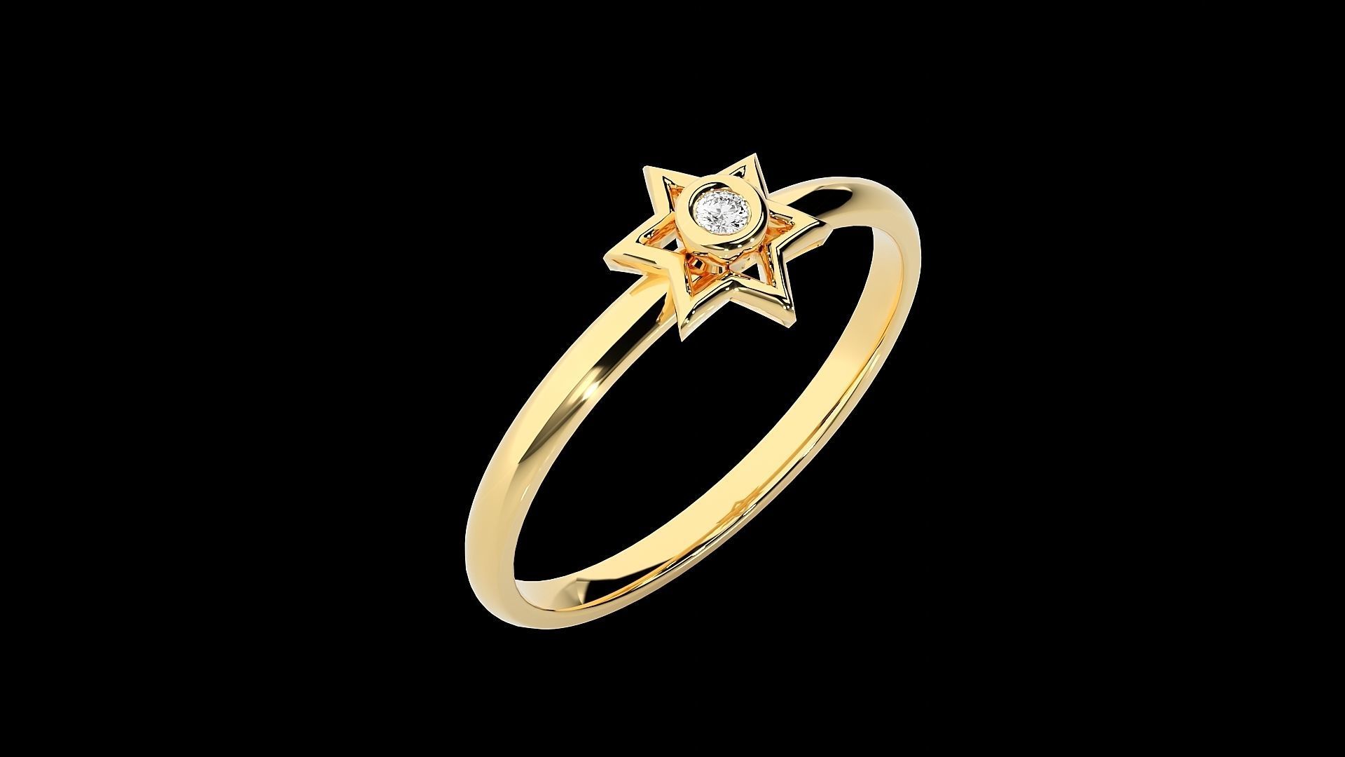 Star Ultra light wt minimalist Women Ring 3dm stl renders 3D print model_26