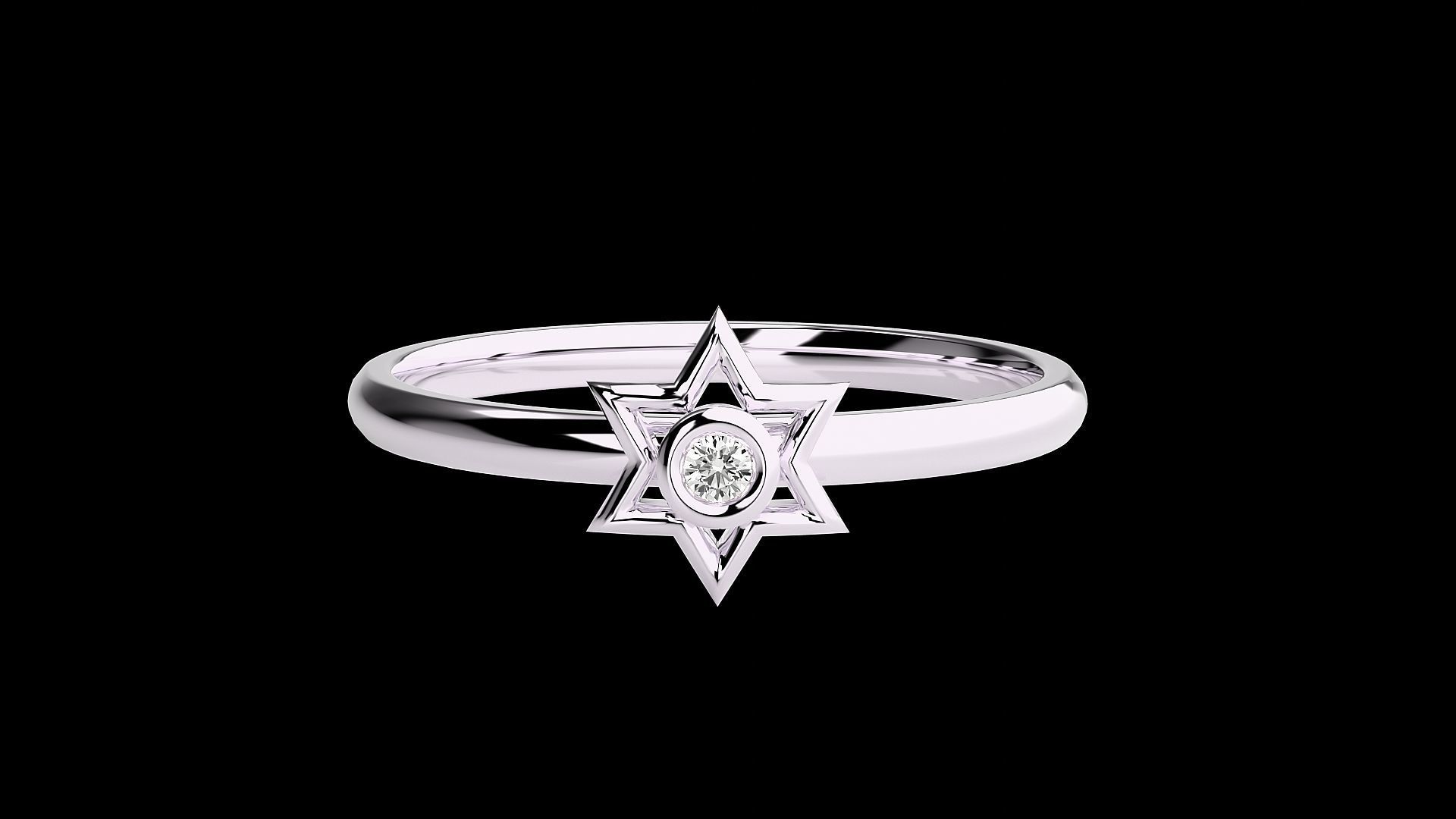 Star Ultra light wt minimalist Women Ring 3dm stl renders 3D print model_13
