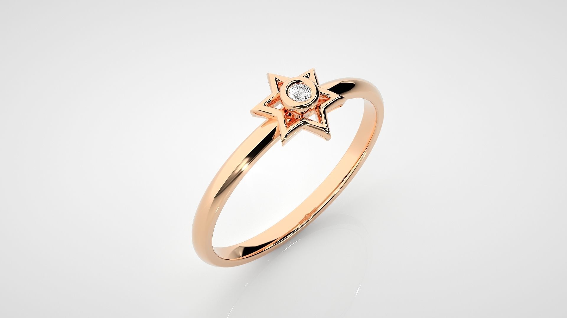 Star Ultra light wt minimalist Women Ring 3dm stl renders 3D print model_2