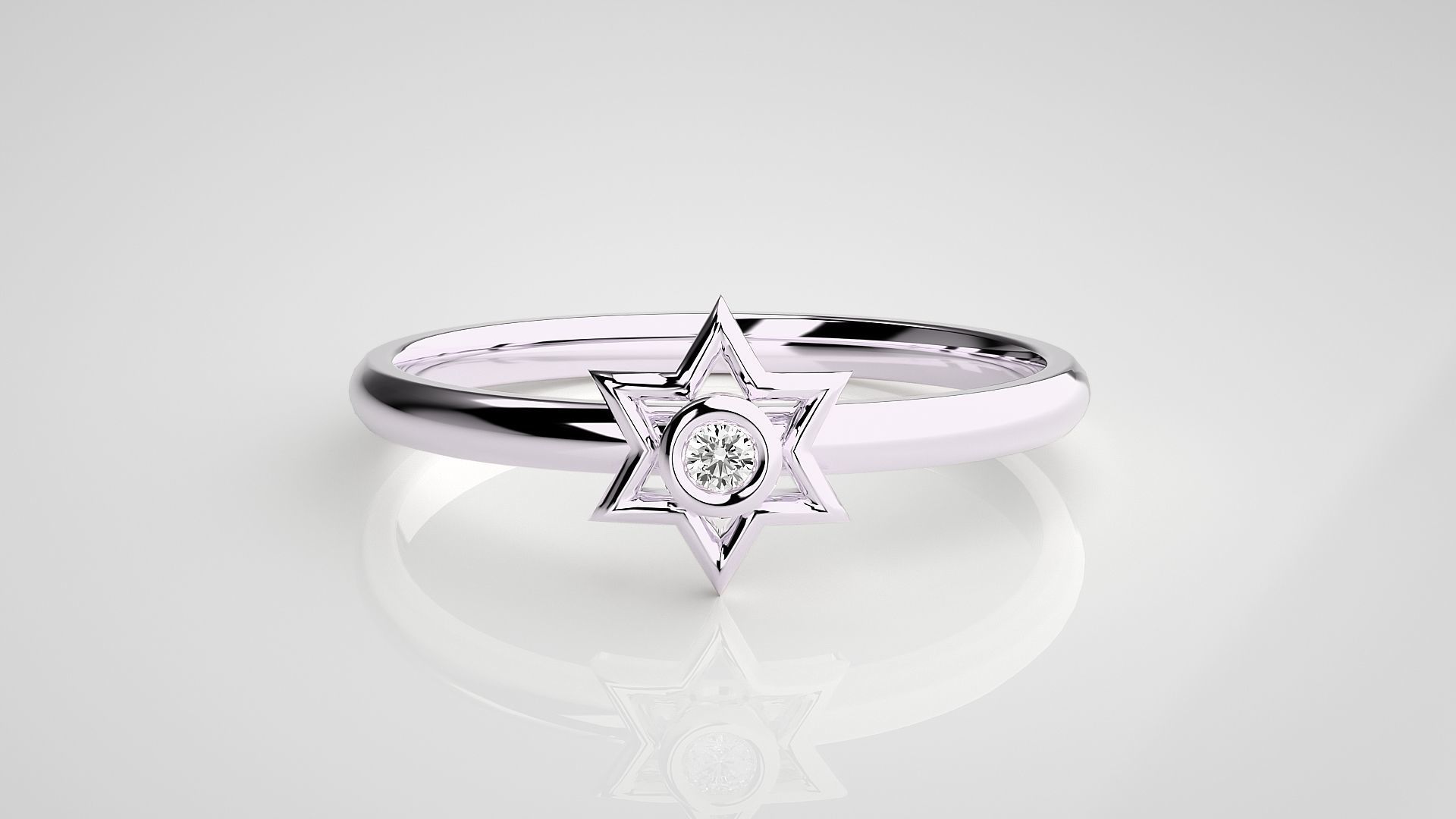 Star Ultra light wt minimalist Women Ring 3dm stl renders 3D print model_10