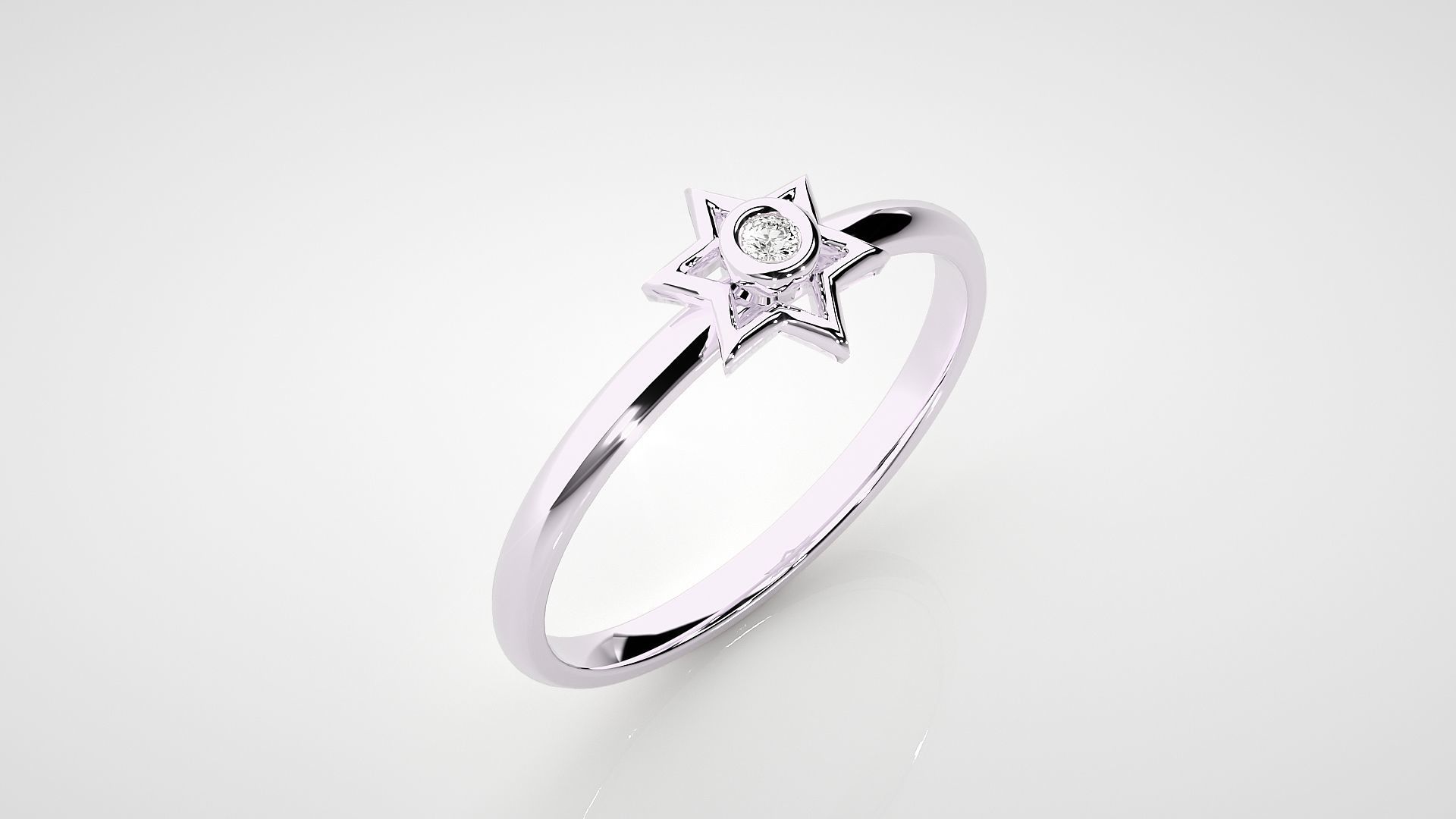 Star Ultra light wt minimalist Women Ring 3dm stl renders 3D print model_12