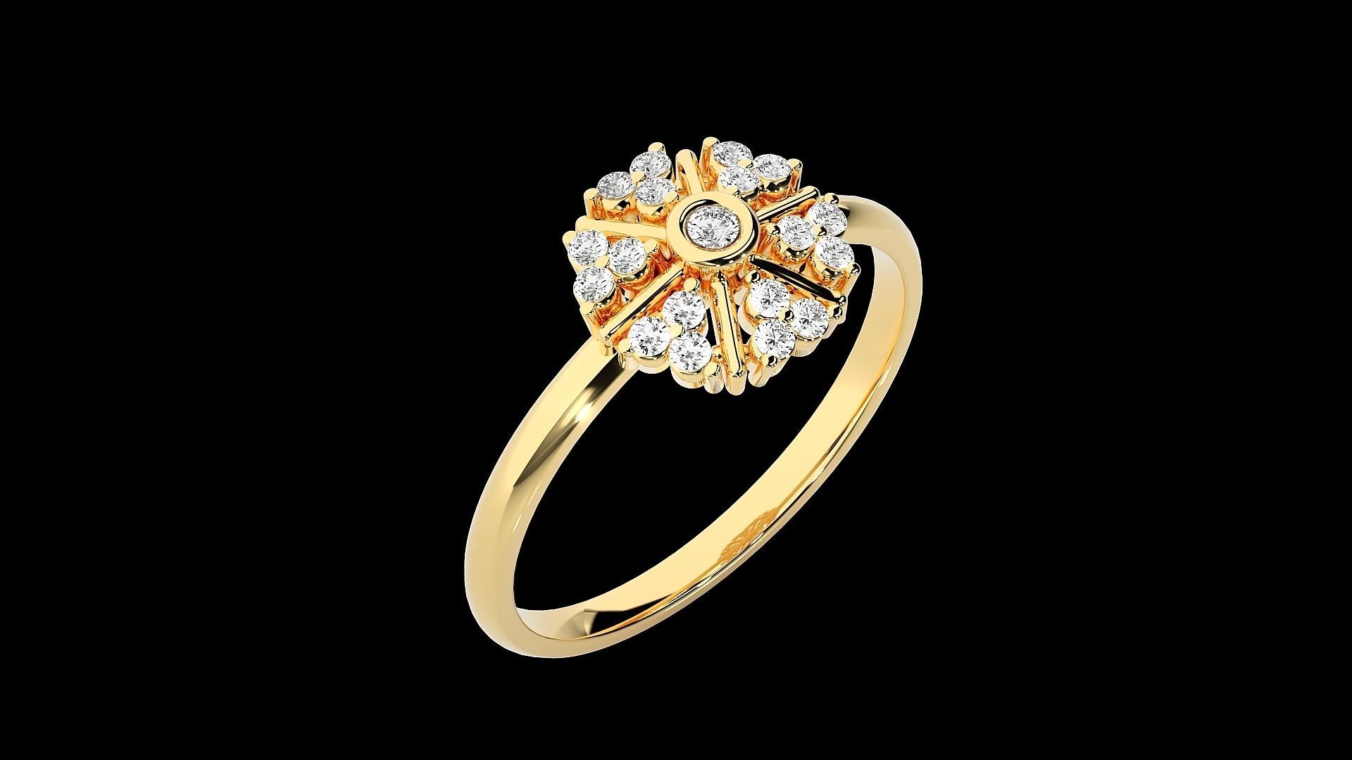 Flower Ultra light wt minimalist Women Ring 3dm stl renders 3D print model_28