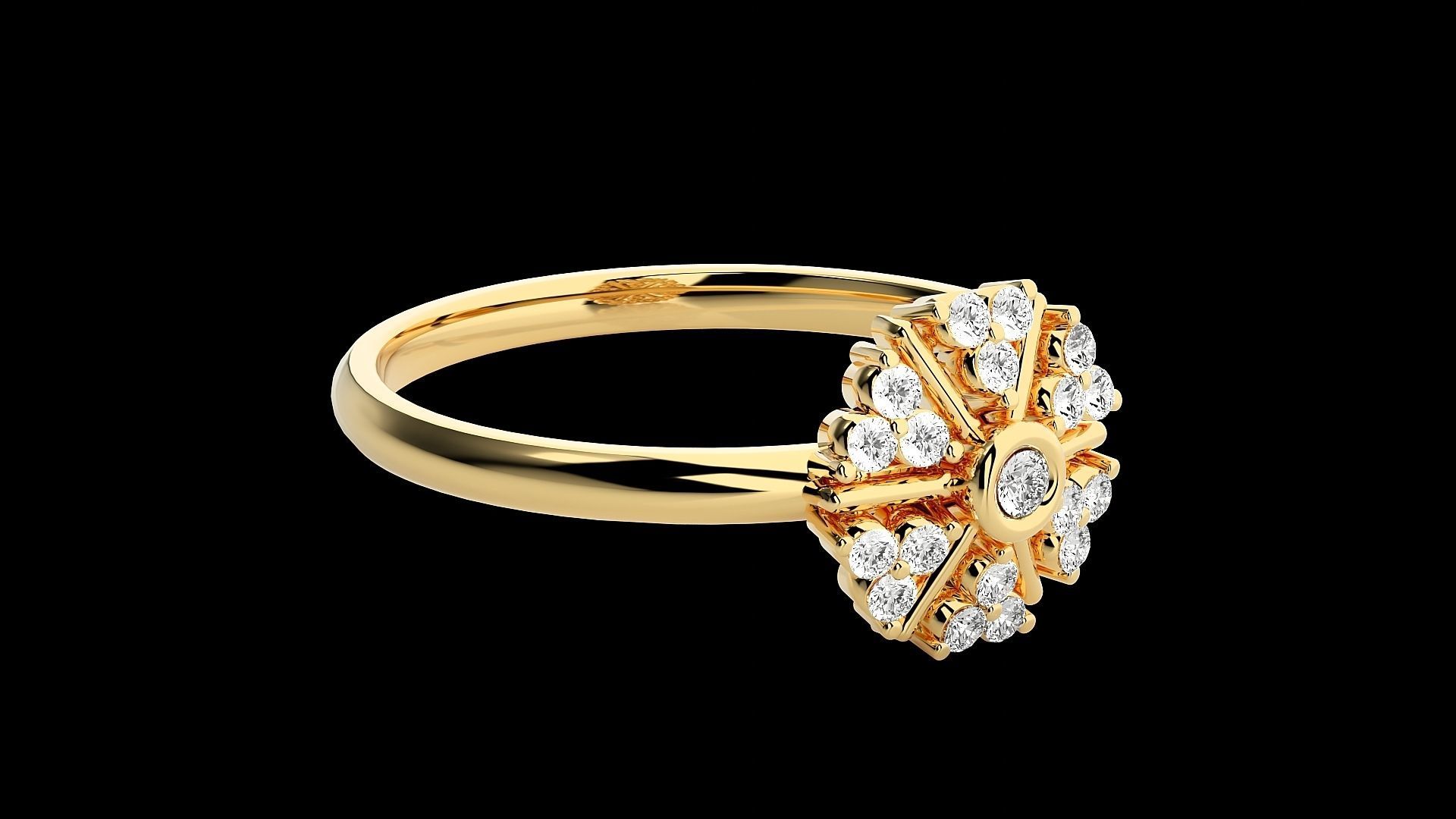 Flower Ultra light wt minimalist Women Ring 3dm stl renders 3D print model_25