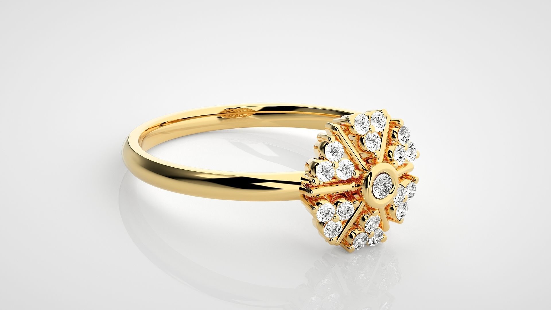 Flower Ultra light wt minimalist Women Ring 3dm stl renders 3D print model_20